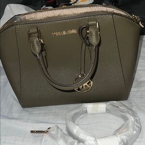 Michael Kors Ciara Olive Green Satchel Bag